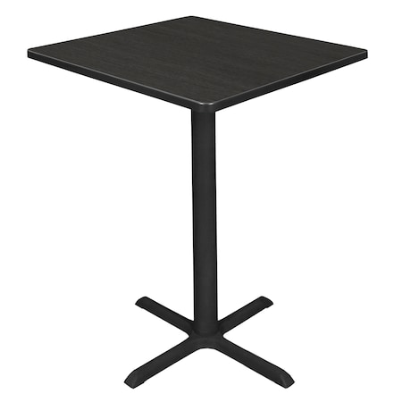 REGENCY Cain Cafe Tables, 30 W, 30 L, 42 H, Wood, Metal Top, Ash Grey TCB3030AG